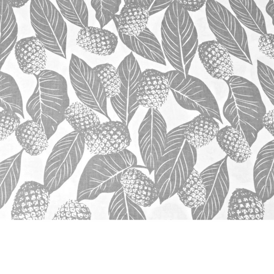 Tissu Coton Motif Ananas Gris