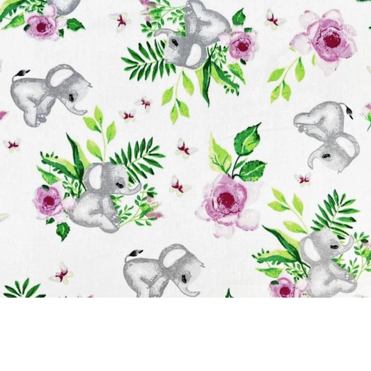 Tissu Coton Motif Éléphants