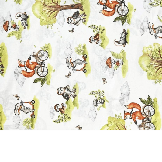 Tissu Coton Motif Animaux En Vélo