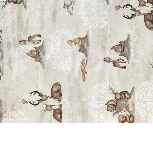 Tissu Coton Motif Animaux De La Forêt