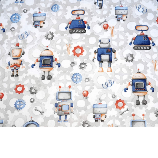 Tissu Coton Motif Robots