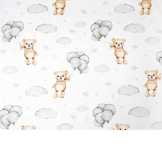 Tissu Coton Motif Oursons Avec Ballons