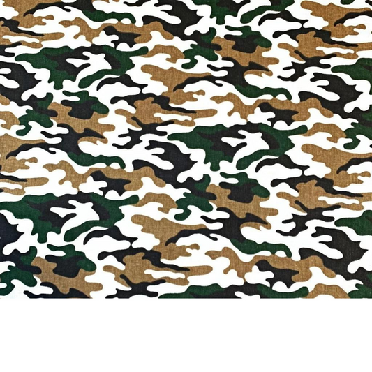 Tissu Coton Motif Camouflage