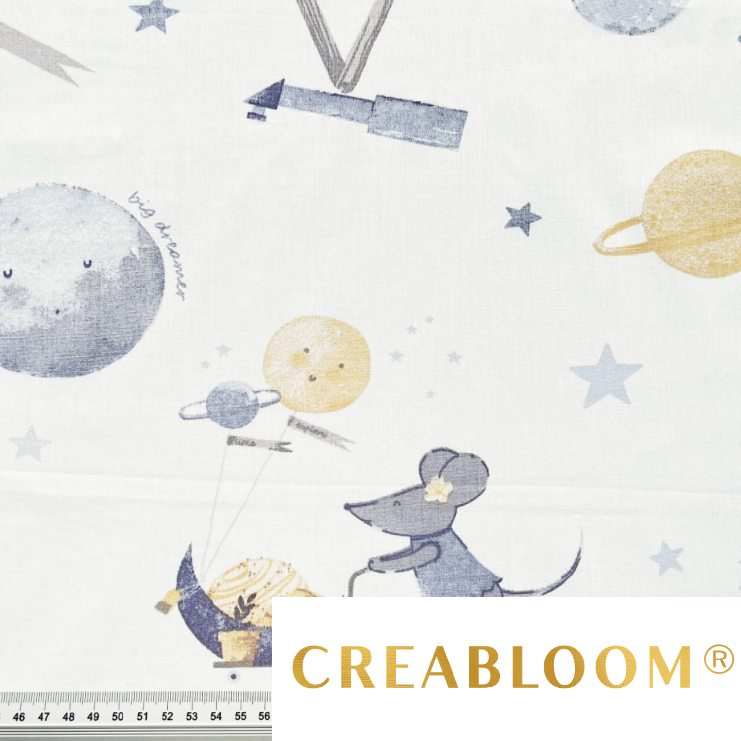 Tissu Coton Motif Souris Dans L’espace