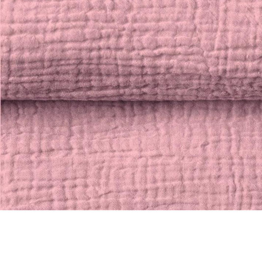 Tissu Double Gaze rose clair