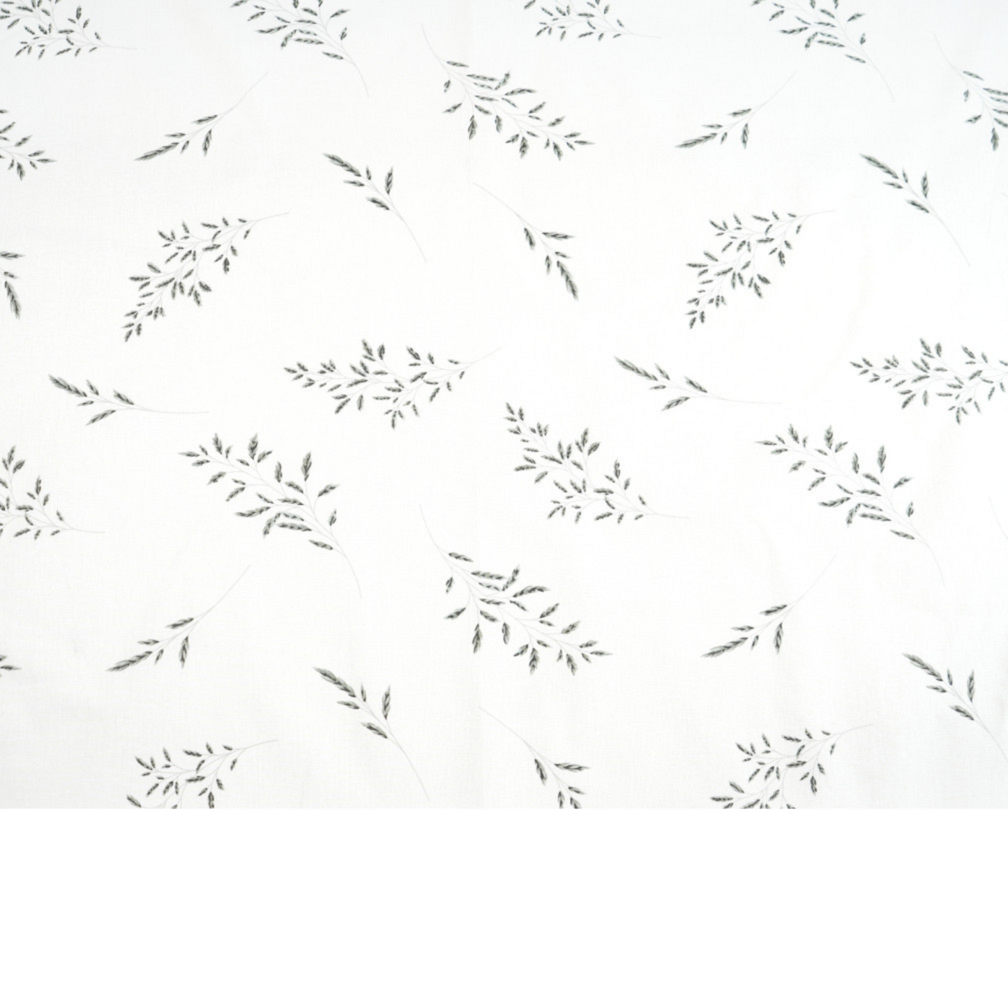 Tissu coton Motif feuilles grises