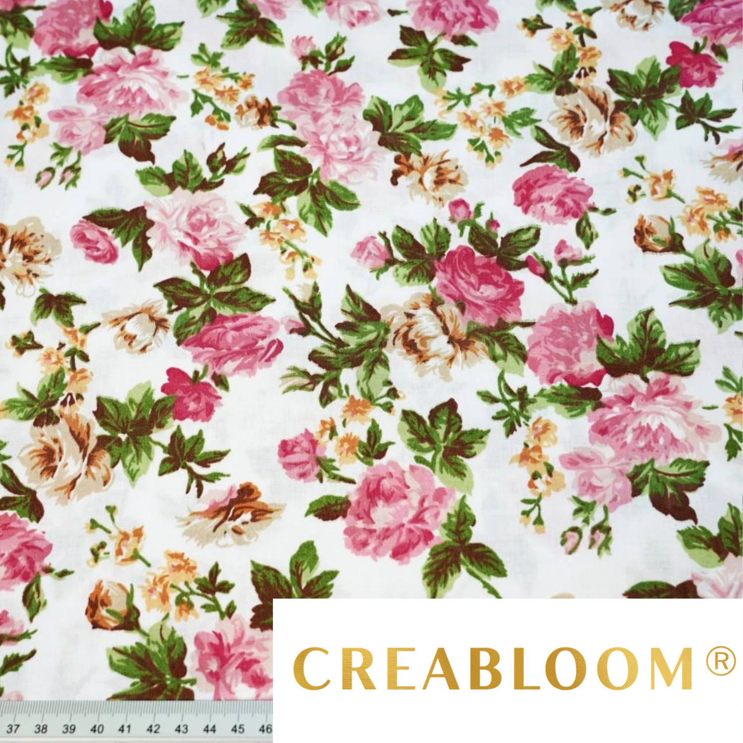 Tissu Coton Motifs Roses