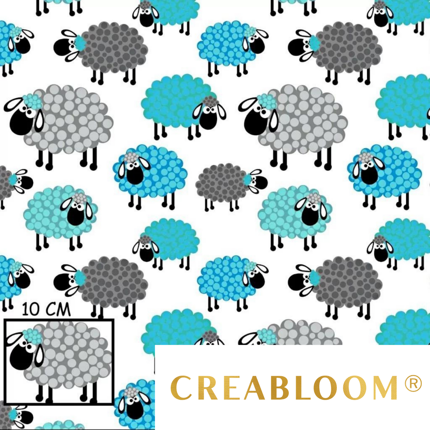 Tissu Coton Motif Moutons