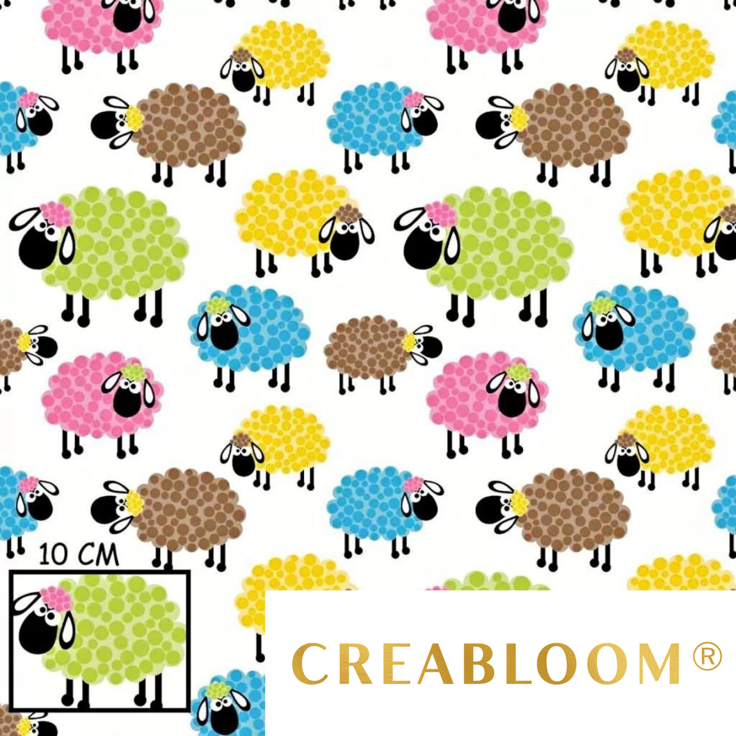 Tissu Coton Motif Moutons