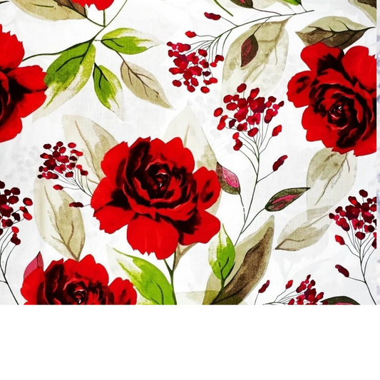 Tissu Coton Motif Roses