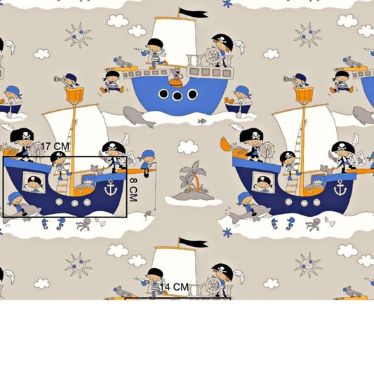 Tissu Coton Motif Pirates