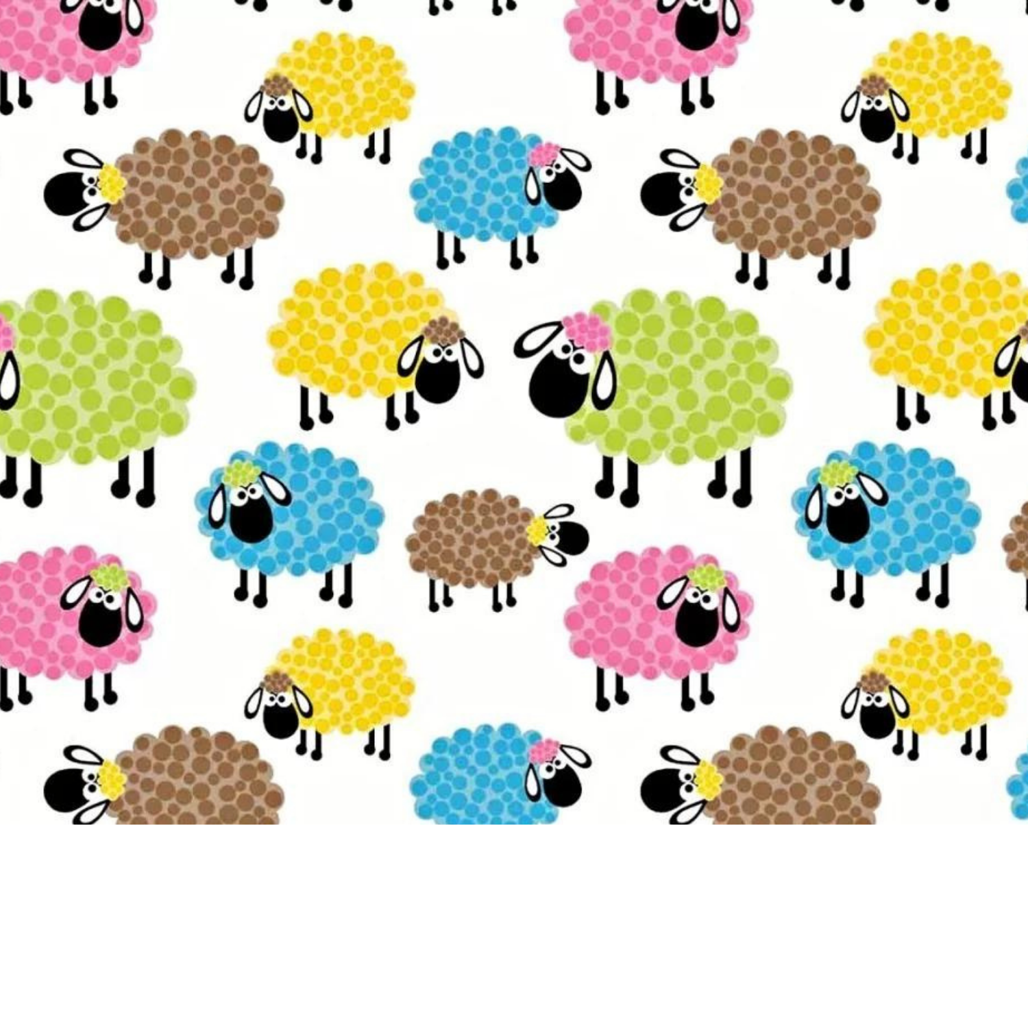 Tissu Coton Motif Moutons