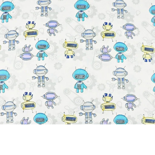 Tissu Coton Motif Robots