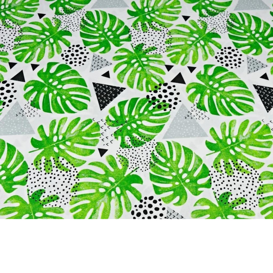 Tissu Coton Motif Plantes Et Fleurs