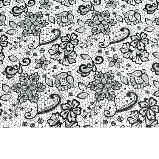 Tissu Coton Motif Fleurs Effet Dentelle